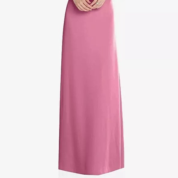 After Six 6855...Draped Twist Halter Low-Back Satin Empire Dress...Pink...Sz 12 - Picture 2 of 8